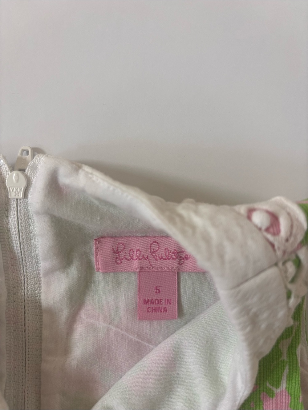 Vintage Lilly Pulitzer Girls Size 5 Pink Green Shift Dress Y2K Preppy - Picture 3 of 4